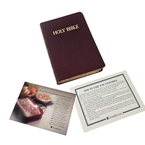 Zondervan Classic Reference Bible King James Version KJV Burgundy Leather Boxed - Picture 6 of 12